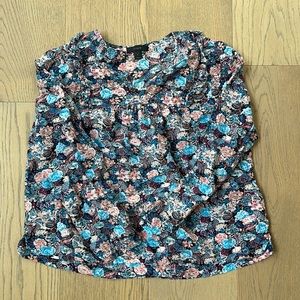 J crew floral blouse